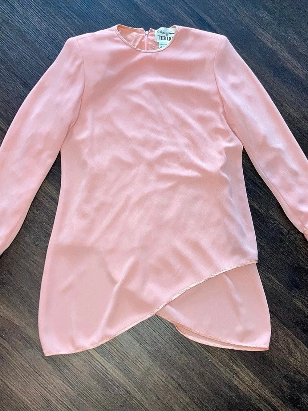 Rickie Freeman for TERIJON Pink Asymmetrical Blouse Size 4